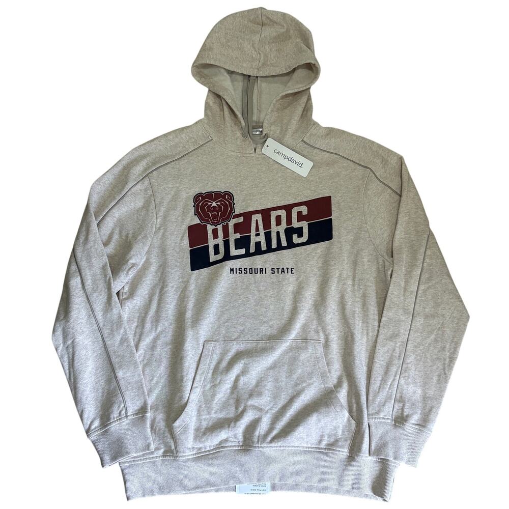 NWT Missouri State Bears Men’s Gray Hooded Sweatshirt Camp David Size Large